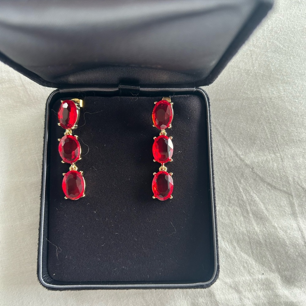 Elegant Red Drop Earrings